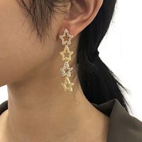 Light Luxury Five-pointed Star Diamond Long Earrings main image 3