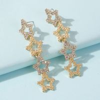 Light Luxury Five-pointed Star Diamond Long Earrings main image 4