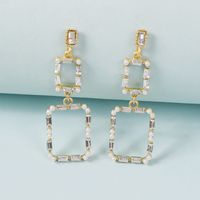 Pearl Long Diamond Earrings main image 4
