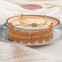 Simple Ethnic Glass Beaded Golden Retro Bracelet main image 5