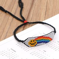 Woven Smiley Rainbow Bohemian Beaded Bracelet main image 1
