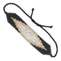 Black Punk Style Diamond Handmade Beaded Woven Six-pointed Star Bracelet main image 3