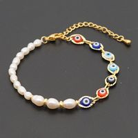 Retro Ethnic Style Color Eye Beads Simple Baroque Natural Freshwater Pearl Bracelet main image 2