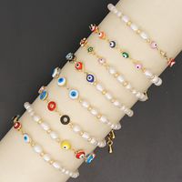 Retro Ethnic Style Color Eye Beads Simple Baroque Natural Freshwater Pearl Bracelet main image 5