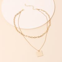 Geometric Golden Glossy Multi-layer Necklace main image 5