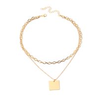 Geometric Golden Glossy Multi-layer Necklace main image 6