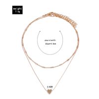 Simple Sweet Double Layered Clavicle Chain Love Heart  Necklace main image 6