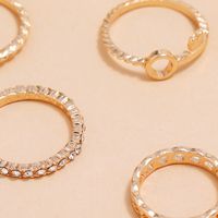 Fashion Geometric Leaf Key Diamond Ring 8-piece Set main image 5