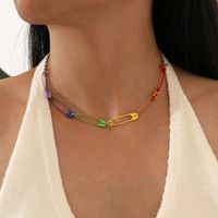 Fashion Personality  Colorful Color Pin Pin Necklace main image 2