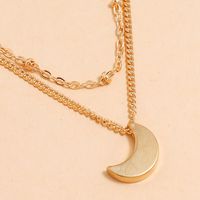 New  Simple Double-layer  Moon Crescent Pendant Anklet main image 4