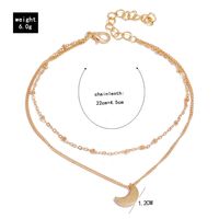 New  Simple Double-layer  Moon Crescent Pendant Anklet main image 6
