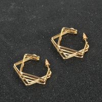 Retro Alloy Irregular Square Metal Earrings main image 4