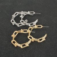 Korean Alloy Lock Earrings main image 5