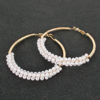 Korean Pearl Woven Earrings main image 3