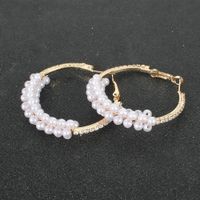 Korean Pearl Woven Earrings main image 4
