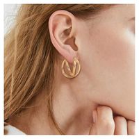 Retro Alloy Simple And Versatile Earrings main image 1