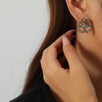 Simple Fashion Metal Retro Hollow Geometric Diamond Earrings main image 1