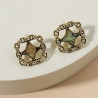 Simple Fashion Metal Retro Hollow Geometric Diamond Earrings main image 3