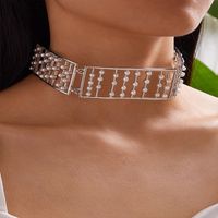 Mode Übertrieben Einfache Geometrische Mosaik Hohle Halskette main image 1