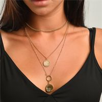 Fashion  Wholesale 3 Sets Of Coin Totem Multilayer Necklace main image 1