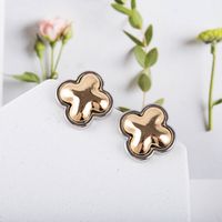New Two-color S925 Silver Needle Flower Earrings main image 2