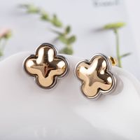 New Two-color S925 Silver Needle Flower Earrings main image 3