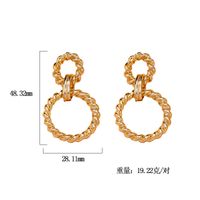 Fashion Twisted Double Button Exaggerated Earrings main image 4