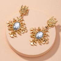Hot-selling Retro Geometric Palace Alloy Diamond Earrings main image 4