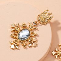 Hot-selling Retro Geometric Palace Alloy Diamond Earrings main image 5