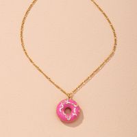 Korean  Light Luxury Sweet Style Cute Donut Necklace main image 3