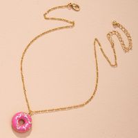 Korean  Light Luxury Sweet Style Cute Donut Necklace main image 4