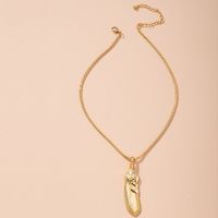 Koreanische Einfache Gold Geometrische Halskette main image 1