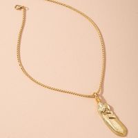 Koreanische Einfache Gold Geometrische Halskette main image 3
