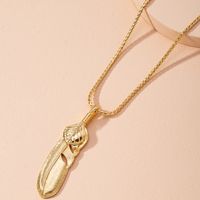 Koreanische Einfache Gold Geometrische Halskette main image 4