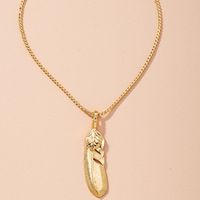 Koreanische Einfache Gold Geometrische Halskette main image 5
