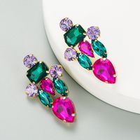 Fashion Colorful Diamond Alloy Earrings sku image 2