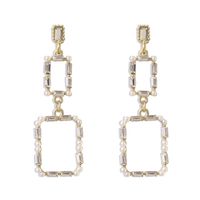 Pearl Long Diamond Earrings sku image 1