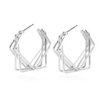 Retro Alloy Irregular Square Metal Earrings sku image 1