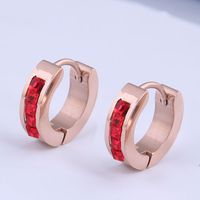 Korean Fashion Titanium Steel Simple Diamond-studded  Earrings main image 1