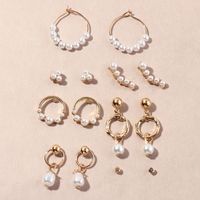 Pearl Creative Earrings 7 Pairs Set sku image 1