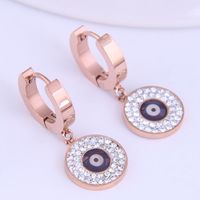 Boucles D&#39;oreilles Diamantées Simples En Acier Au Titane De La Mode Coréenne main image 3