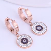 Korean Fashion Titanium Steel Simple Devil's Eye Diamond  Earrings sku image 1