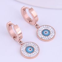 Boucles D&#39;oreilles Diamantées Simples En Acier Au Titane De La Mode Coréenne sku image 2