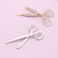 Diamond-studded Scissors Sweet Rhinestone Hair Clip main image 4