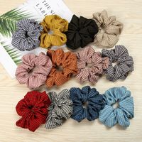 New Korean  Plaid  Fabric  Flower Hair Scrunchies main image 6