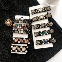 New Retro Baroque Colorful Diamond Velvet Hair Clip main image 6