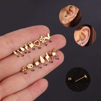 Lady Geometric Plating Stainless Steel Ear Studs main image 1