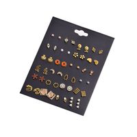 New  Simple Retro Wild Earrings  Geometric Gold Earrings 24 Pairs Set main image 6