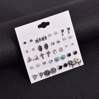 Ethnic Style Geometric Plating Alloy Artificial Gemstones Earrings Ear Studs main image 1