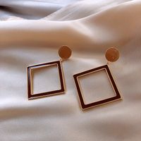 Korean Retro  Square  Simple  Earrings main image 6